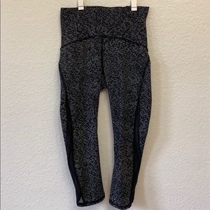 Lululemon crop leggings with mesh cut out